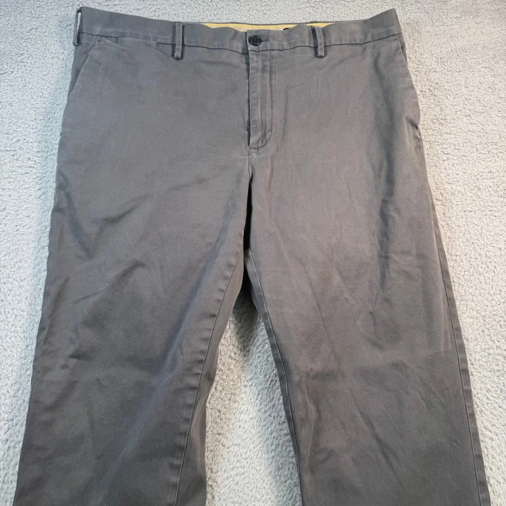 Banana Republic Mens Tapered Chino Pants Charcoal Gray Stretch 38x32